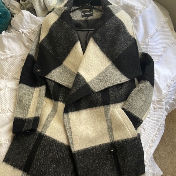 Charter Club Womens Checkered Trench Coat Pink Size X Small